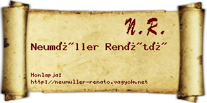 Neumüller Renátó névjegykártya
