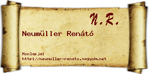 Neumüller Renátó névjegykártya